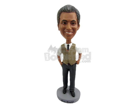 Custom Bobblehead Stylish Groomsman Wearing Formal Attire With One Hand In Pocket - Wedding & Couples Groomsman & Best Men Personalized Bobblehead & Cake Topper Custom Bobblehead Stylish Groomsman Wearing Formal Attire With One Hand In Pocket - Wedding & Couples Groomsman & Best Men Personalized Bobblehead & Cake Topper